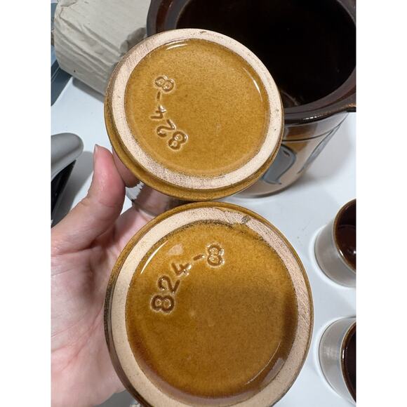 Scheurich Keramik 824 West Germany Pottery Rumtopf Cider Jar Strawberry & 6 cups - Picture 8 of 12